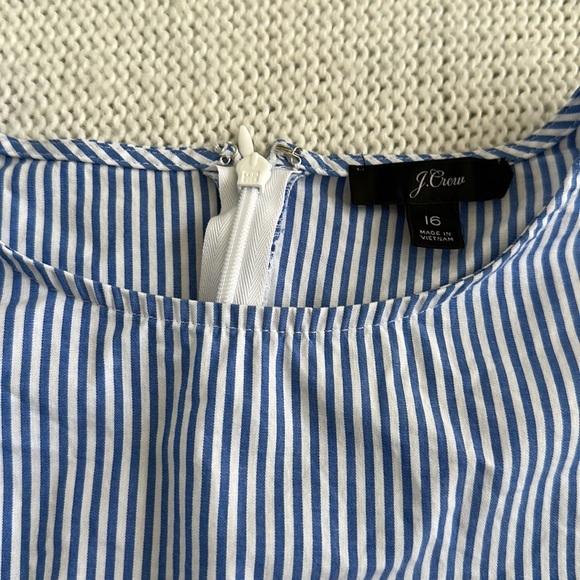 J Crew Blue and White Striped Blouse Size 16 - Picture 2 of 7